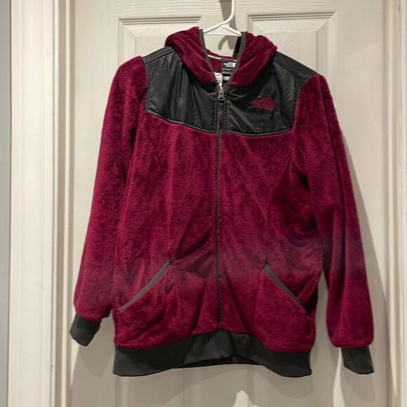 The North Face full zip furry fuzzy jacket hoodie SZ XL 18 - Picture 1 of 7